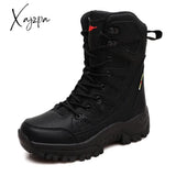 Xajzpa - Beige Winter Outdoor Hiking Boots Couple Men Trekking Shoes Women Big Size Military