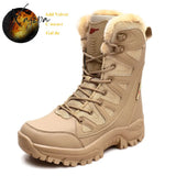 Xajzpa - Beige Winter Outdoor Hiking Boots Couple Men Trekking Shoes Women Big Size Military