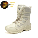 Xajzpa - Beige Winter Outdoor Hiking Boots Couple Men Trekking Shoes Women Big Size Military