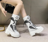 Aiertu Big Size 35-43 Brand Design Ladies High Platform Boots Fashion Rivet Goth High Heels Boots Women Cosplay Wedges Punk Shoes Woman Aiertu