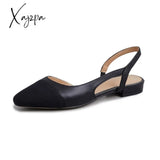 Xajzpa - Big Size 45 Women Slingbacks Shoes High Heels Natural Genuine Leather Thick Heel Cow Mixed