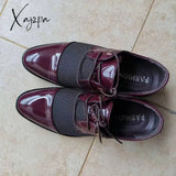 Xajzpa - Big Size Men Dress Shoes Quality Formal Lace-Up Business Oxford Brand Wedding Pointy 38-48