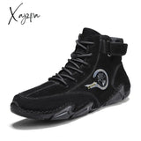 Xajzpa - Big Size Men’s Boots Breathable Genuine Leather Soft Sole Comfortable Ankle Outdoor