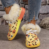 Xajzpa - Black Casual Patchwork Frenulum Printing Round Keep Warm Comfortable Out Door Shoes Shoes