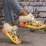 Xajzpa - Black Casual Patchwork Frenulum Printing Round Keep Warm Comfortable Out Door Shoes Shoes