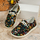 Xajzpa - Black Casual Patchwork Printing Round Comfortable Shoes Shoes Sneakers