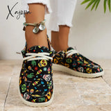 Xajzpa - Black Casual Patchwork Printing Round Comfortable Shoes Shoes Sneakers