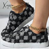 Xajzpa - Black Casual Patchwork Round Comfortable Shoes Shoes Sneakers