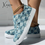 Xajzpa - Black Casual Patchwork Round Comfortable Shoes Shoes Sneakers