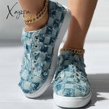 Xajzpa - Black Casual Patchwork Round Comfortable Shoes Shoes Sneakers