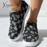 Xajzpa - Black Casual Patchwork Round Comfortable Shoes Shoes Sneakers