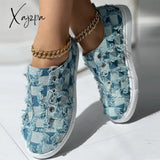 Xajzpa - Black Casual Patchwork Round Comfortable Shoes Shoes Sneakers