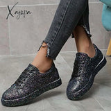 Xajzpa - Black Casual Patchwork Round Out Door Shoes Shoes Sneakers