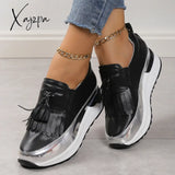 Xajzpa - Black Casual Sportswear Patchwork Contrast Round Comfortable Out Door Shoes / Us5Eu35