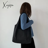 Xajzpa - Blank Canvas Shoulder Bag Female Handbag Reusable Grocery Storage Foldable Casual Totes