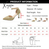 Xajzpa - Bling Gold Silver Women’s Pumps Sexy Point Toe Thin Heel Party Wedding Shoes Woman