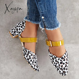 Xajzpa - Block Low Heel Mary Jane Pumps Pointed Toe Buckle Dress Shoes / Heels