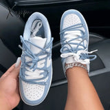 Xajzpa - Blue Casual Patchwork Contrast Round Comfortable Out Door Shoes Shoes Sneakers