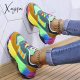 Xajzpa - Blue Casual Patchwork Round Comfortable Sport Shoes Shoes Sneakers