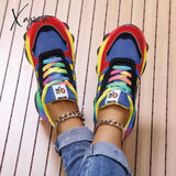 Xajzpa - Blue Casual Patchwork Round Comfortable Sport Shoes Shoes Sneakers