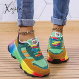 Xajzpa - Blue Casual Patchwork Round Comfortable Sport Shoes Shoes Sneakers