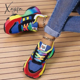 Xajzpa - Blue Casual Patchwork Round Comfortable Sport Shoes Shoes Sneakers