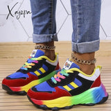 Xajzpa - Blue Casual Patchwork Round Comfortable Sport Shoes Shoes Sneakers