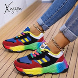 Xajzpa - Blue Casual Patchwork Round Comfortable Sport Shoes Shoes Sneakers