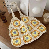 Xajzpa - Bohemian Paisley Crochet Women Shoulder Bags Knitting Large Tote Bag Casual Lady Handbags