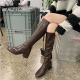 Xajzpa - Boots Flat Platform Boots-Women Women’s Rubber Shoes Rain Sexy Thigh High Heels Luxury