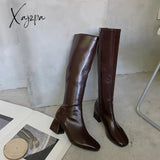 Xajzpa - Boots Flat Platform Boots-Women Women’s Rubber Shoes Rain Sexy Thigh High Heels Luxury