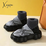 Xajzpa - Boots Woman Winter Winter Outdoor Keep Warm Fur Waterproof Women’s Snow Thick Heel With