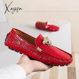 Xajzpa - Brand Casual Shoes High Quality Men’s Leather Snake Pea Spring Summer Ladies Moccasin