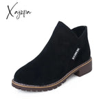 Xajzpa - Brand Design High Quality Square Heels Classic Fashion Rivets Elastic Ankle Boots Shoes