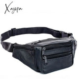 Xajzpa - Brand Fashion Men Genuine Leather Waist Packs Organizer Travel Pack Necessity Belt Mobile