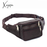 Xajzpa - Brand Fashion Men Genuine Leather Waist Packs Organizer Travel Pack Necessity Belt Mobile