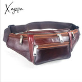 Xajzpa - Brand Fashion Men Genuine Leather Waist Packs Organizer Travel Pack Necessity Belt Mobile