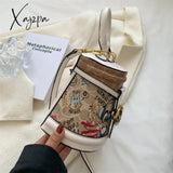 Xajzpa - Brand Graffiti Horseshoe Bags For Women High Quality Leather Shoulder Bag Luxury Purses