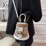 Xajzpa - Brand Graffiti Horseshoe Bags For Women High Quality Leather Shoulder Bag Luxury Purses