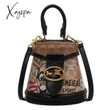 Xajzpa - Brand Graffiti Horseshoe Bags For Women High Quality Leather Shoulder Bag Luxury Purses