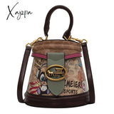 Xajzpa - Brand Graffiti Horseshoe Bags For Women High Quality Leather Shoulder Bag Luxury Purses