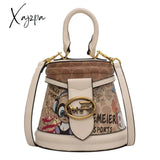 Xajzpa - Brand Graffiti Horseshoe Bags For Women High Quality Leather Shoulder Bag Luxury Purses