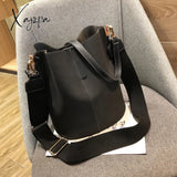 Xajzpa - Brand Luxury Designer Handbag Ladies Bucket Bag Pu Leather Shoulder Bags Large Capacity