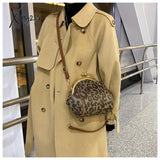 Xajzpa - Brand Women Shoulder Bag Small Leopard Printed Crossbody Kiss Lock Female Luxury Ladies