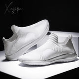 Xajzpa - Breathable Men Shoes Trend Flat White Casual Light Male Sneaker Luxury Footwear Vulcanize