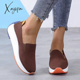 Xajzpa - Breathable Sneakers Fashion Women Flats Slip On Mesh Shoes Woman Light Spring Autumn