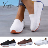 Xajzpa - Breathable Sneakers Fashion Women Flats Slip On Mesh Shoes Woman Light Spring Autumn