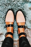 Xajzpa - Buckle Color Block Sandals Flats Heels