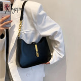 Xajzpa - Burminsa Half Moon Chain Shoulder Bags For Women Winter Trend Fashion Designer Simple