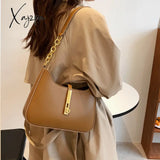 Xajzpa - Burminsa Half Moon Chain Shoulder Bags For Women Winter Trend Fashion Designer Simple